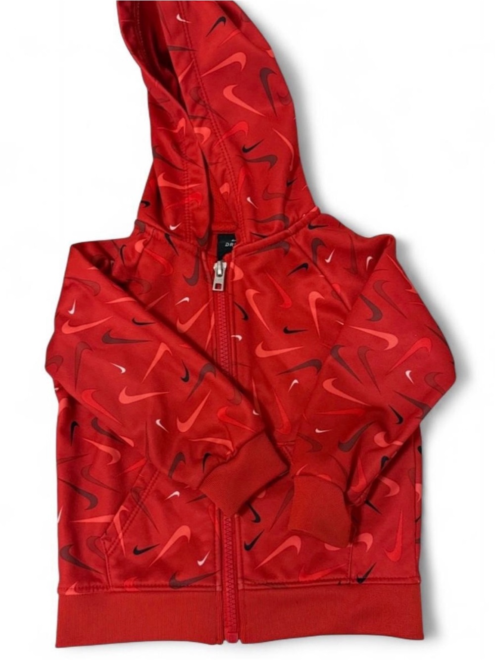Nike Kids' Red Swoosh Zip-Up Hoodie 18M